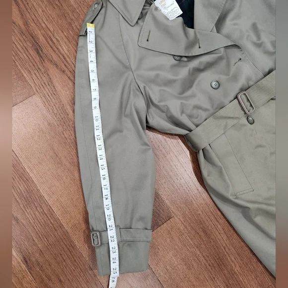 Vintage London For Women's trench coat, size 18 tall in military green. - Picture 6 of 9